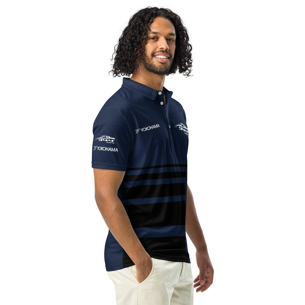 944 Challenge Series Official slim fit polo - Navy/black stripe