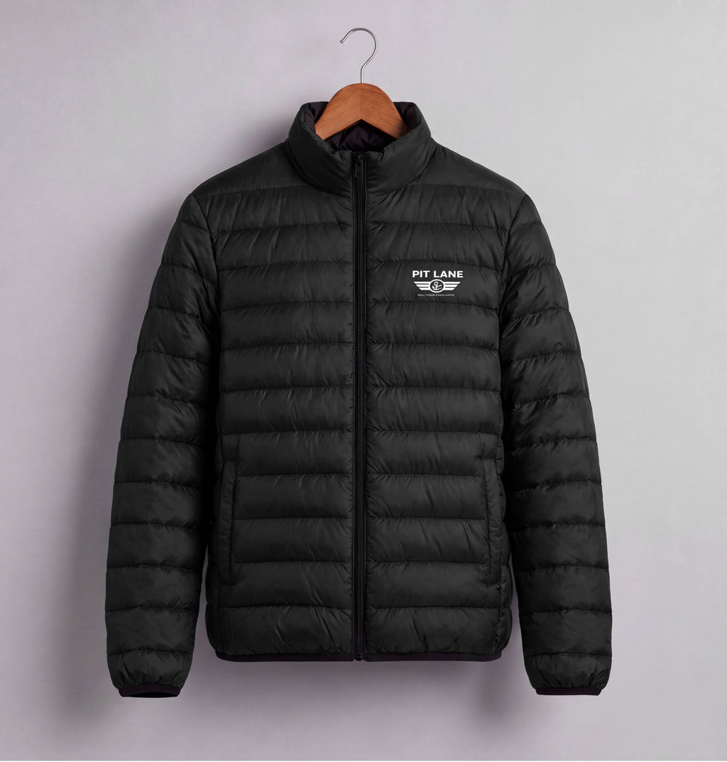 Pit Lane Clothing Quilted Puffer Race Jacket – Black
