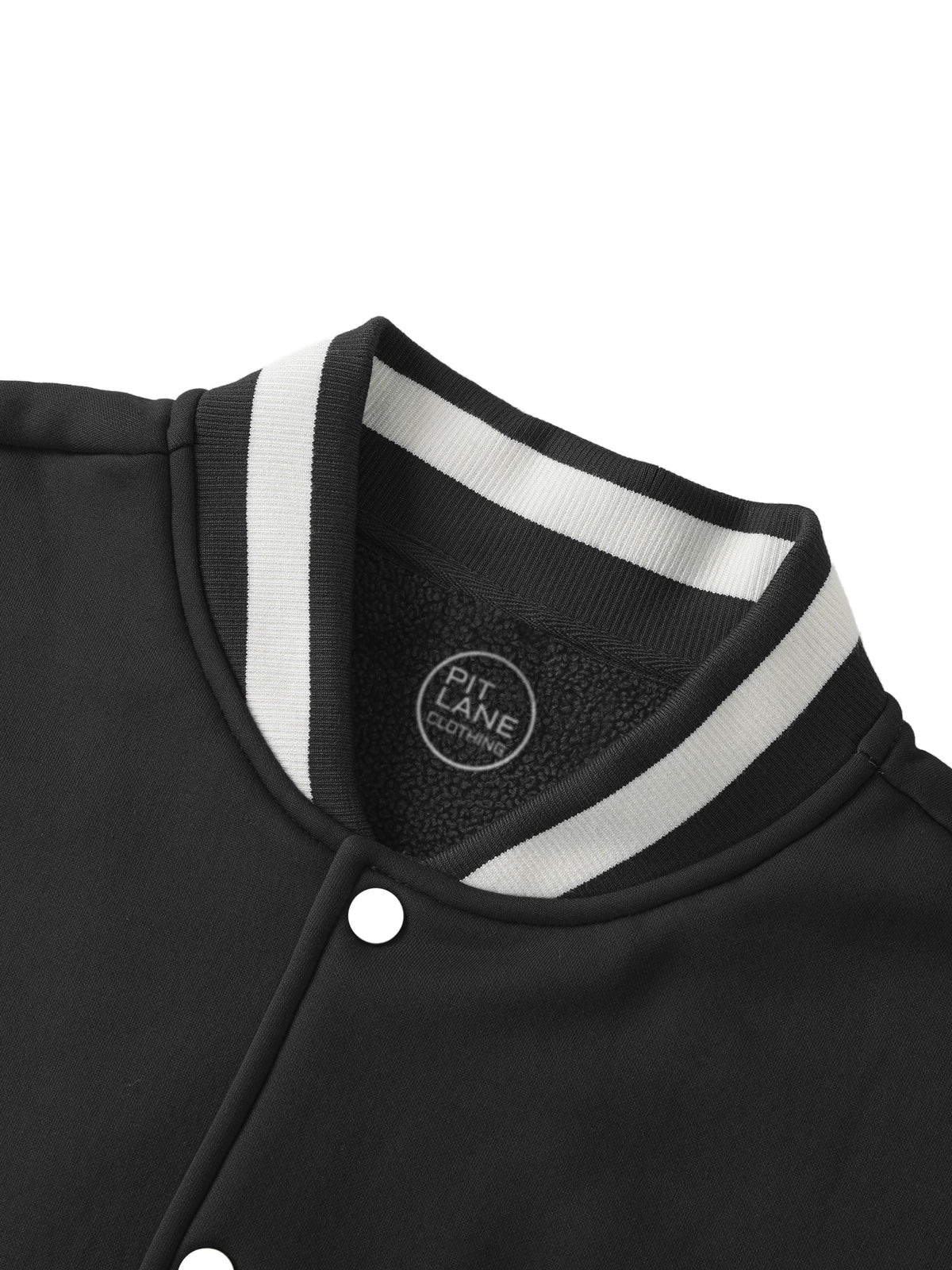 Pit Lane Clothing Fleeced Varsity Jacket - Black