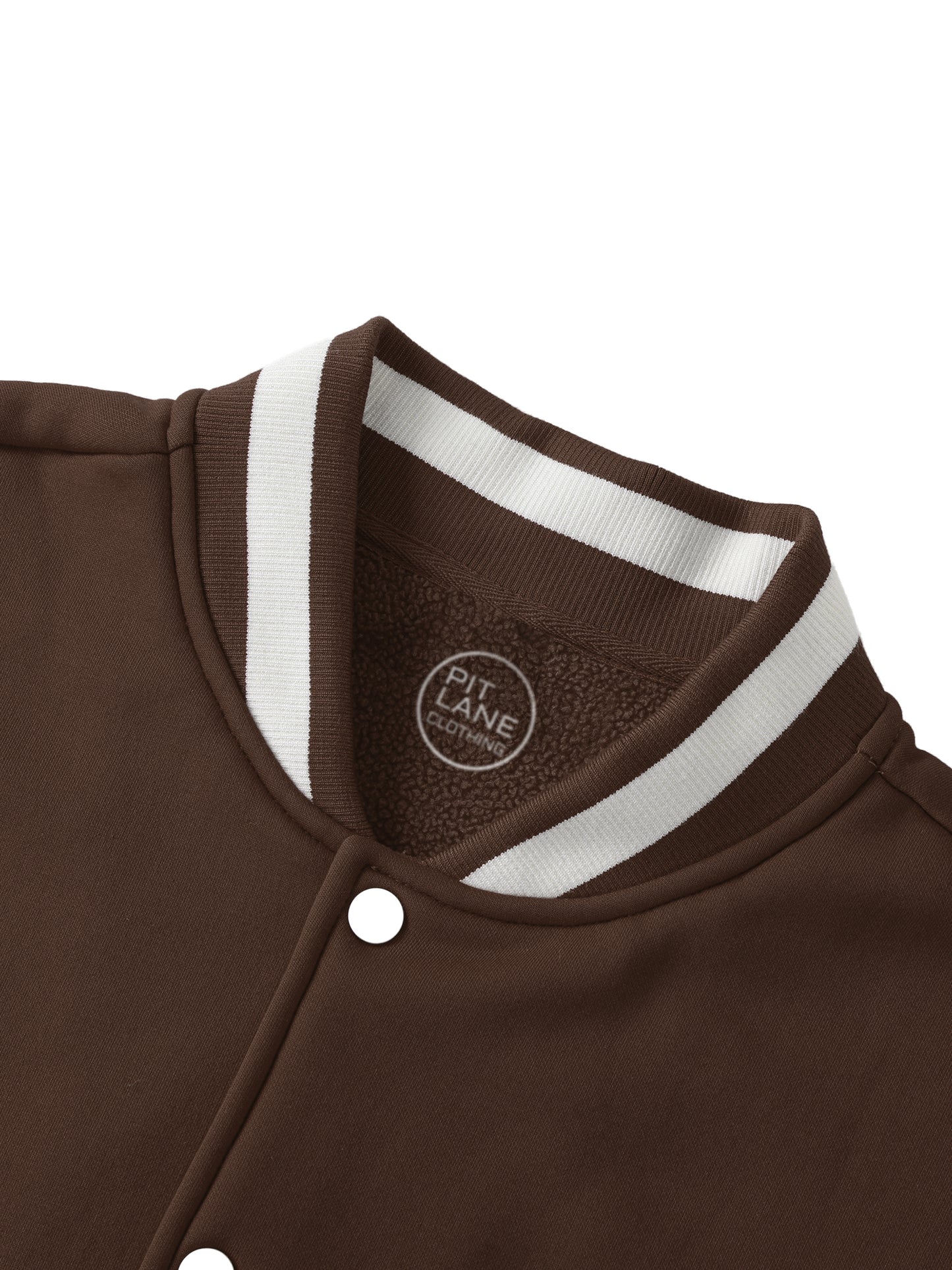 Pit Lane Clothing Fleeced Varsity Jacket - Coffee
