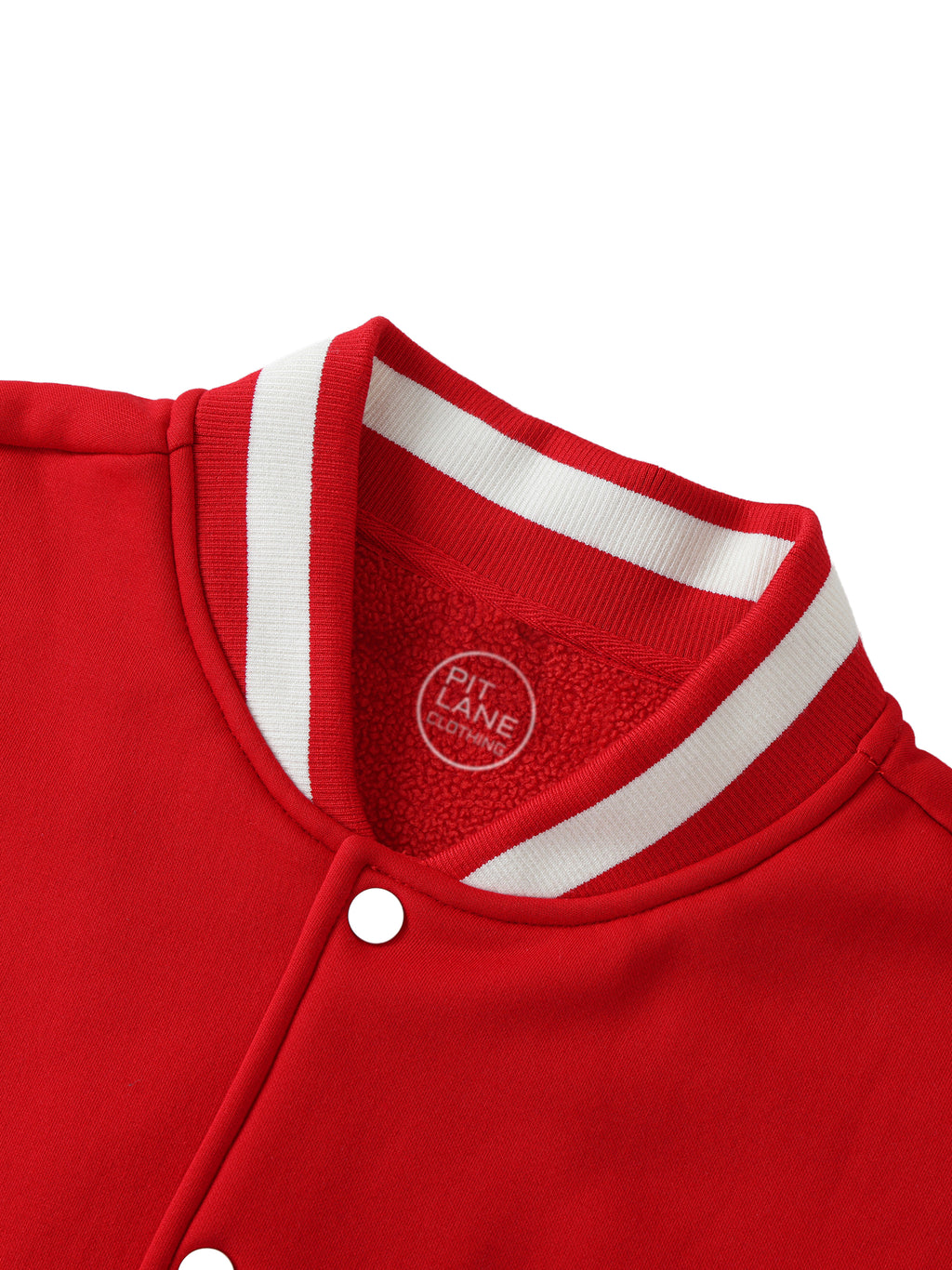 Pit Lane Clothing Fleeced Varsity Jacket - Red