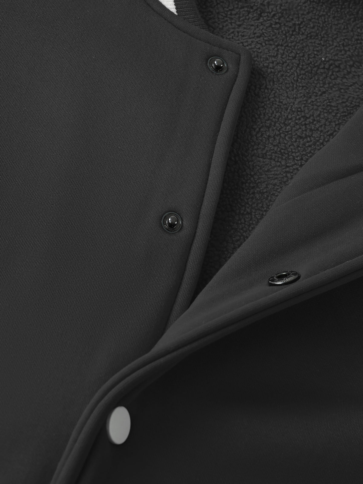 Pit Lane Clothing Fleeced Varsity Jacket - Black