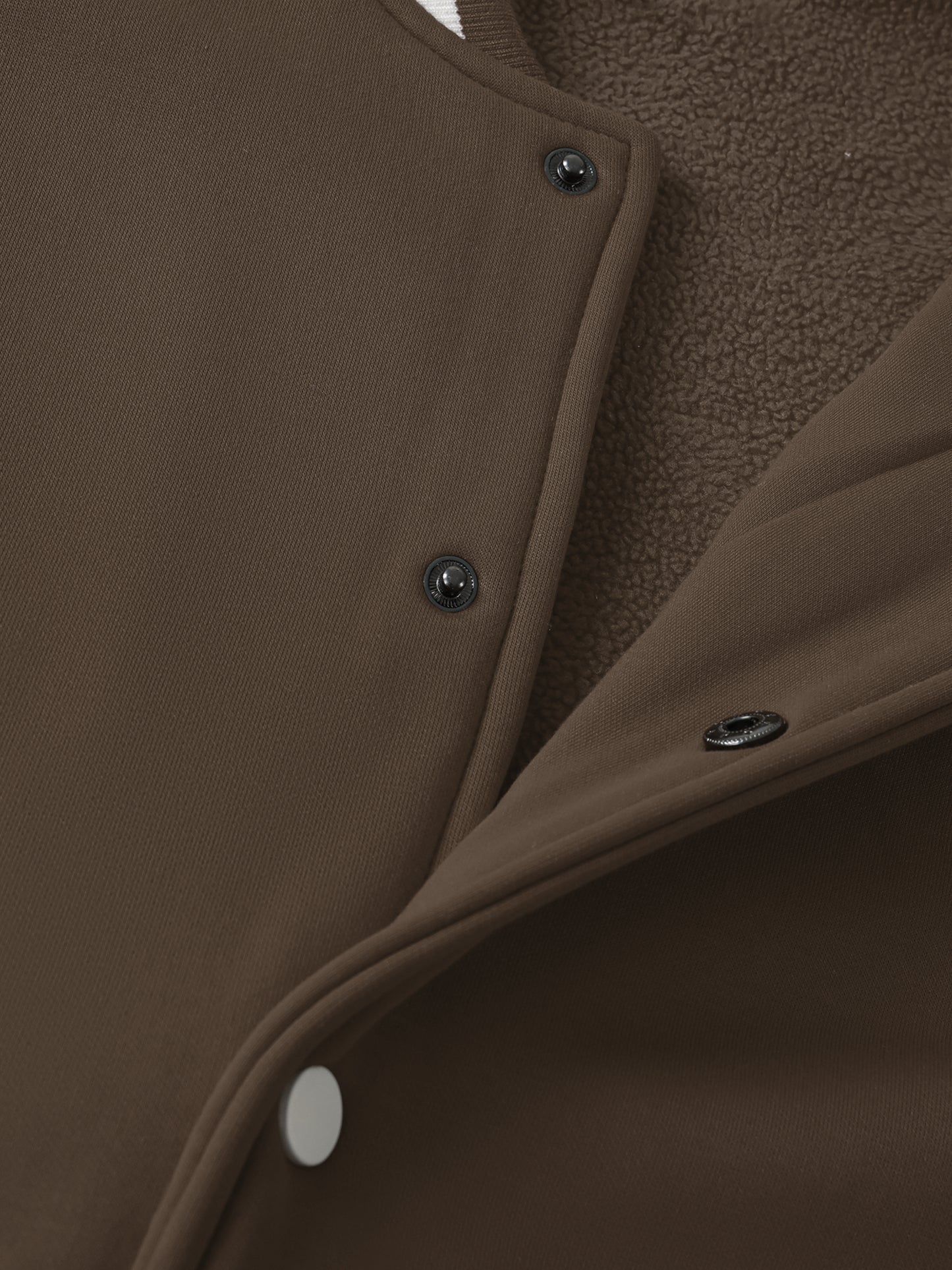 Pit Lane Clothing Fleeced Varsity Jacket - Coffee