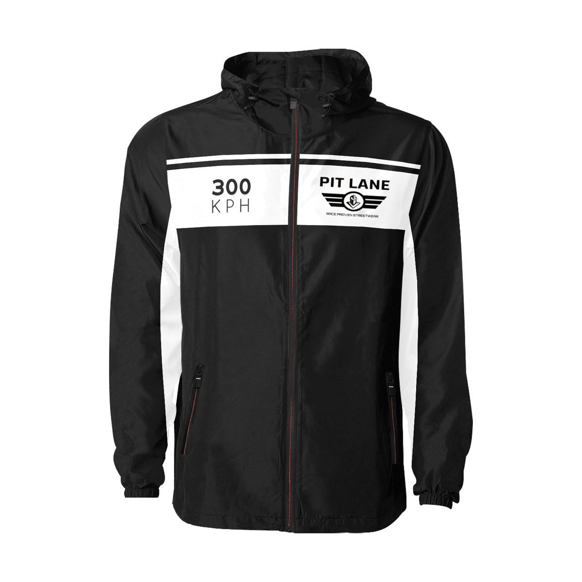 Racing Jacket – Hooded with Quilted Lining – Black & White | PIT LANE CLOTHING