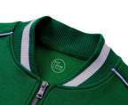 Pit Lane Clothing: Contrast Piping Zip Bomber Jacket - British Racing Green