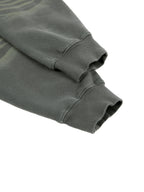 Pit Lane Clothing: 400 GSM Heavyweight Frayed Sunfade Box Fleece Hoodie - Green/Grey
