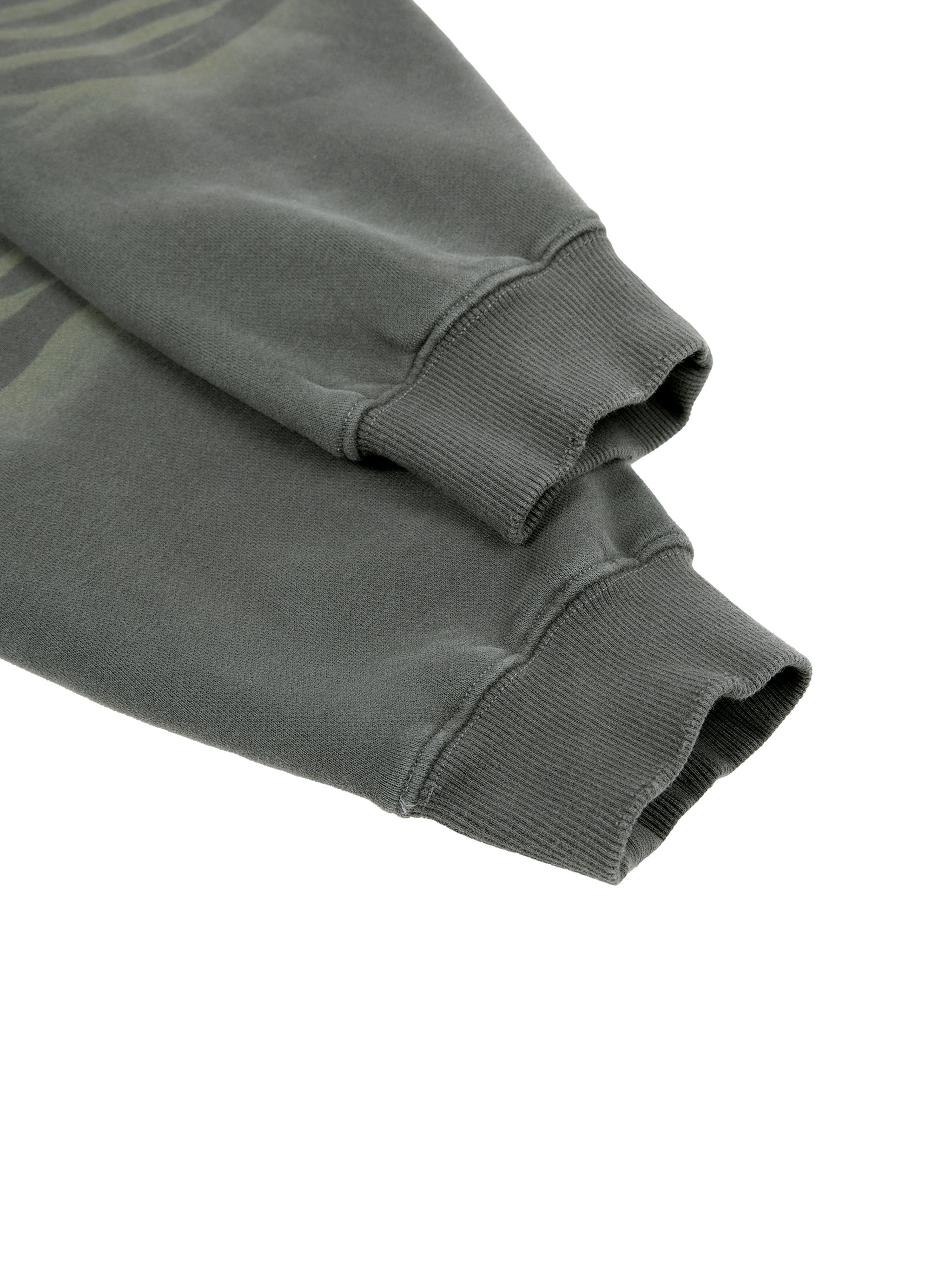 Pit Lane Clothing: Heavyweight Frayed Sunfade Box Fleece Hoodie - Green/Grey
