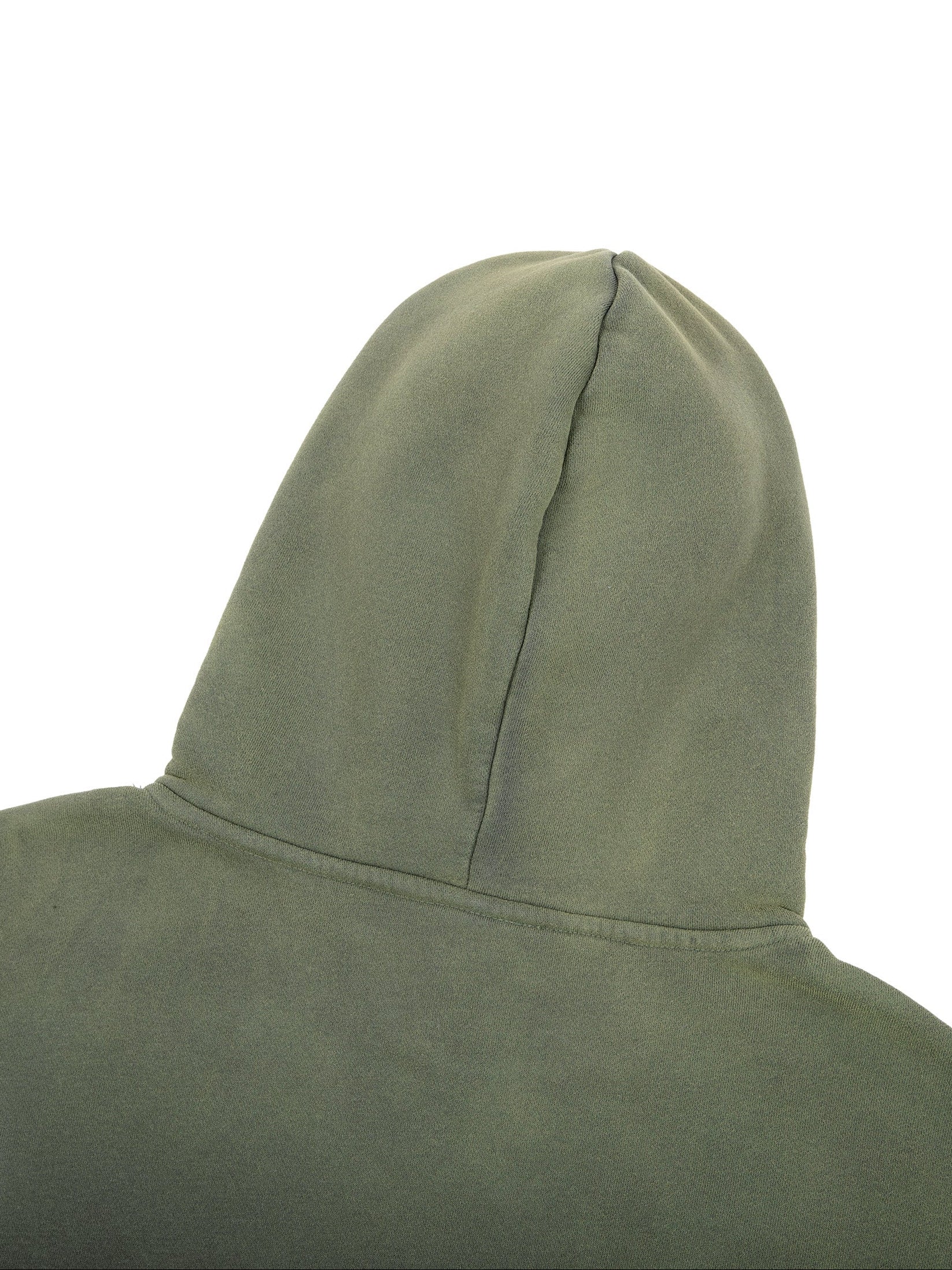 Green hooded jacket on a white background