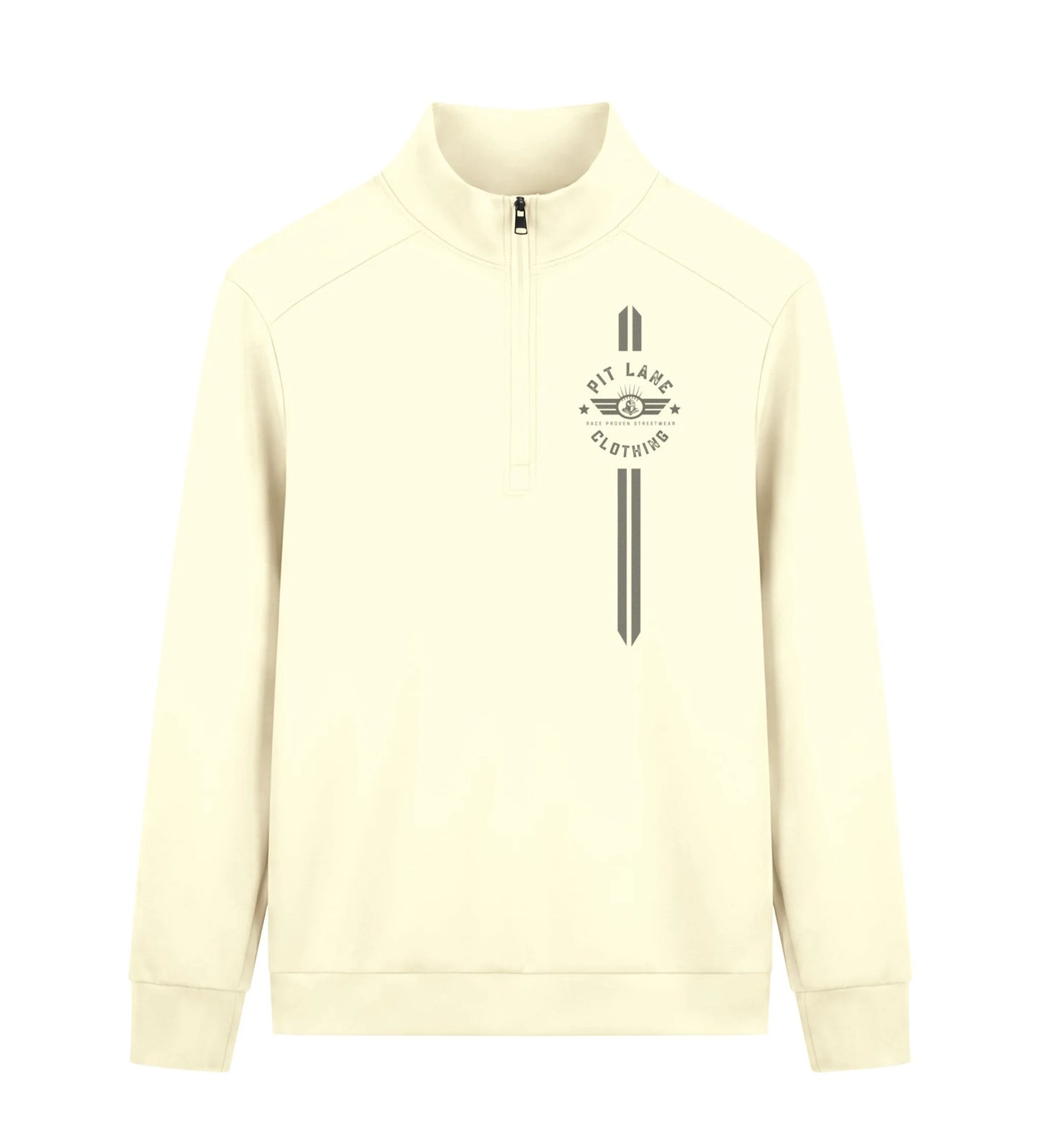 Pit Lane Clothing: Quarter Zip Sweatshirt - Sandtrap