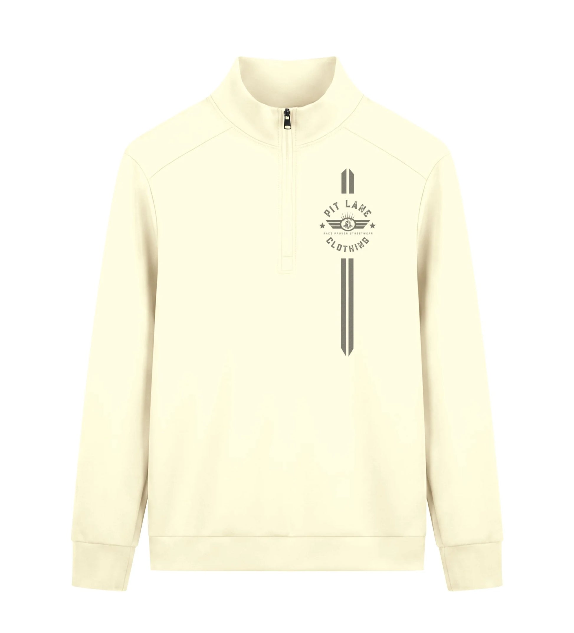 Pit Lane Clothing: Quarter Zip Sweatshirt - Sandtrap