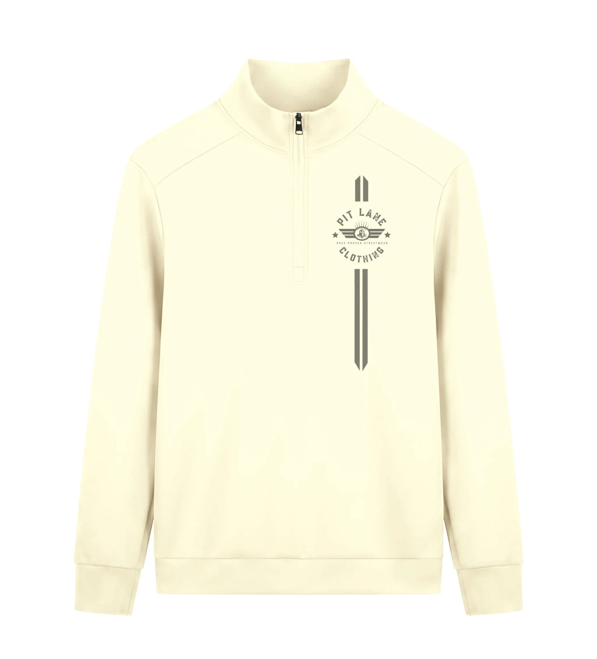 Pit Lane Clothing: Quarter Zip Sweatshirt - Sandtrap