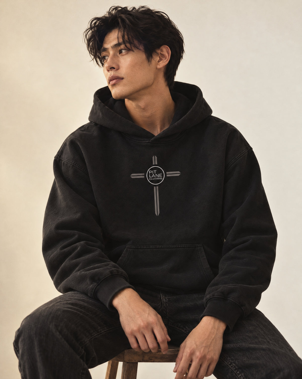 'Sword' 350 GSM Hoodie - Black