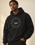 'Time' 350 GSM Hoodie - Black