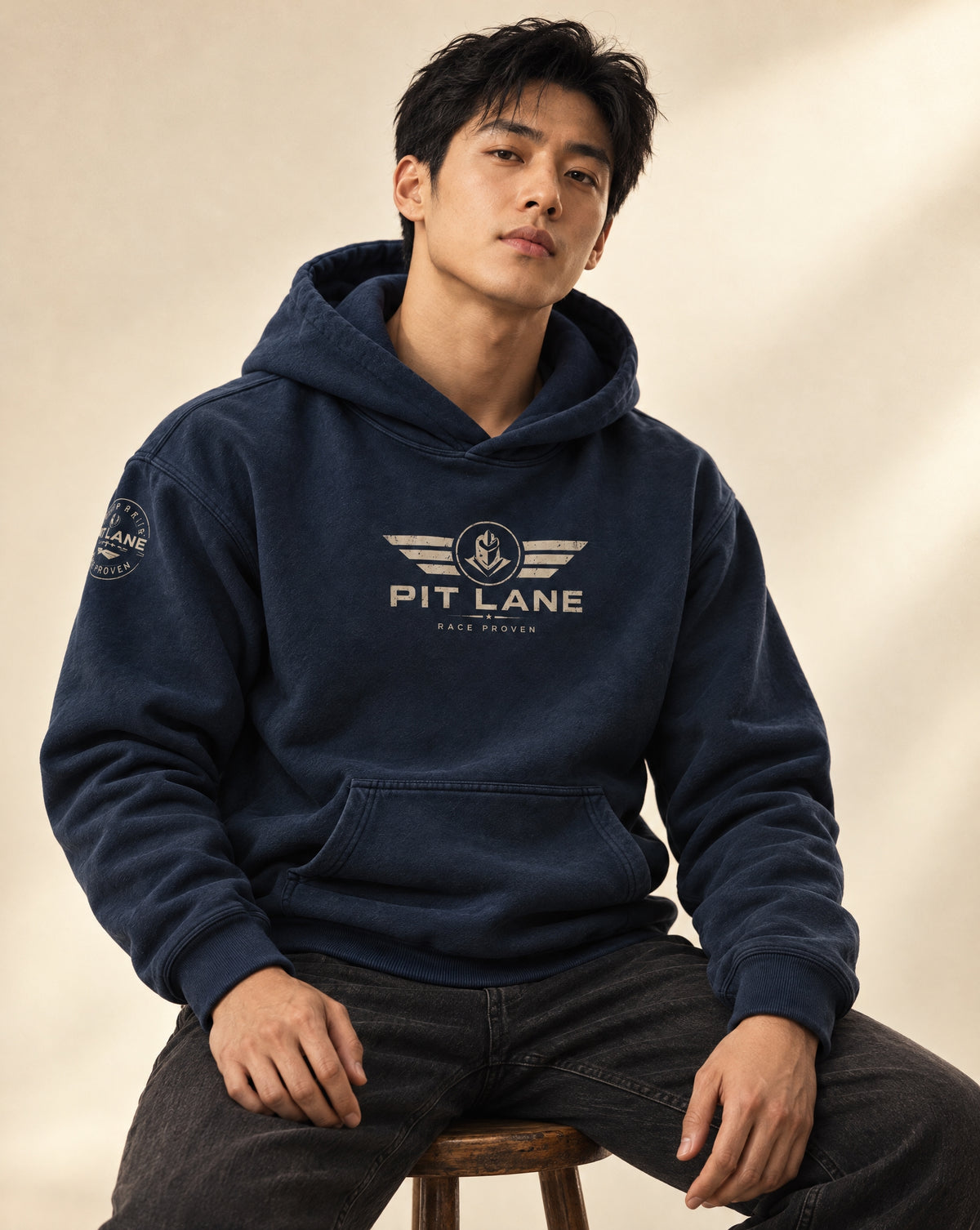 Pit Lane 350 GSM Hoodie - Navy