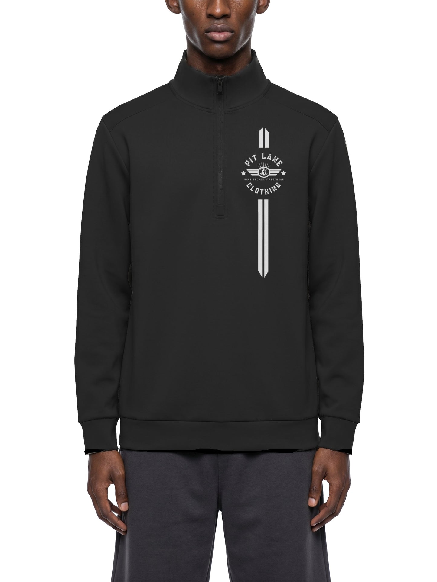 Pit Lane Clothing: Quarter Zip Sweatshirt - Sandtrap