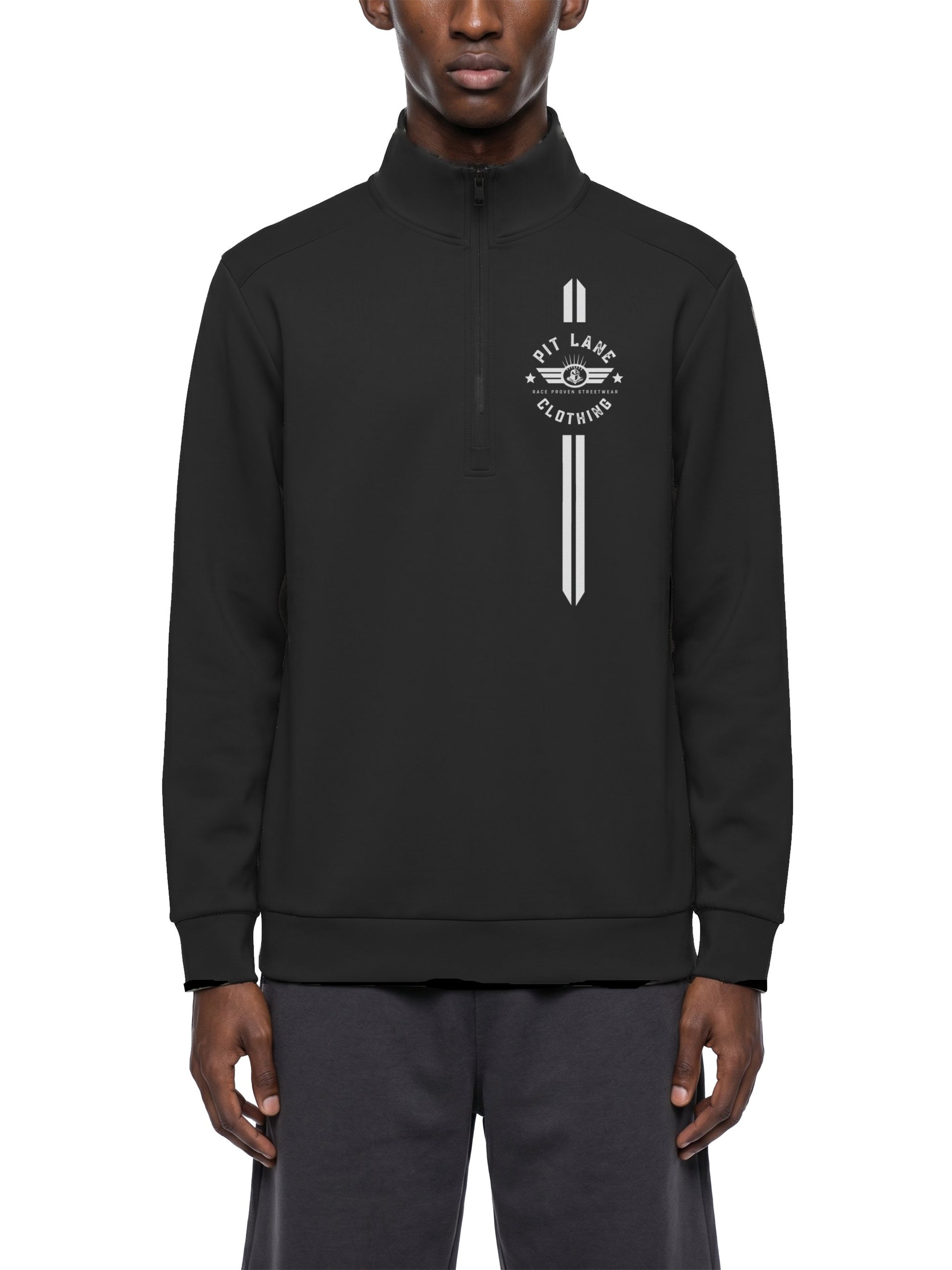 Pit Lane Clothing: Quarter Zip Sweatshirt - Sandtrap