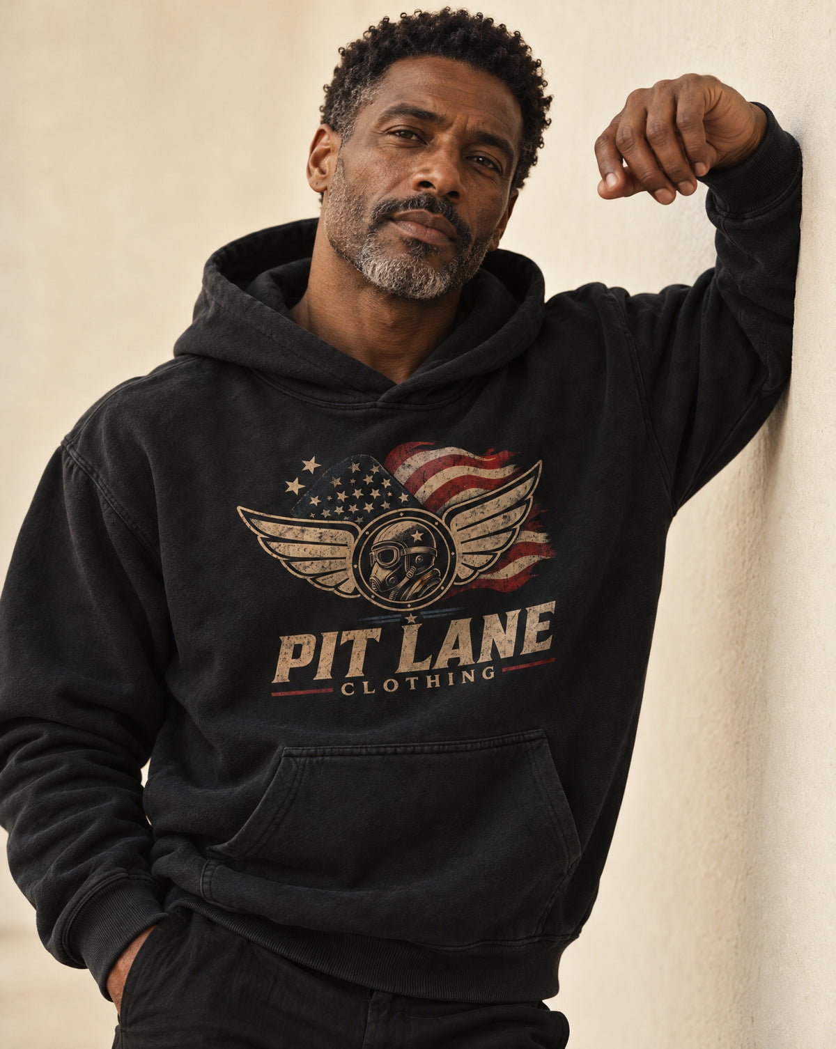 'USA Pilot' 350 GSM Hoodie - Black