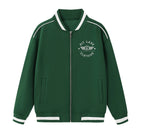 Pit Lane Clothing: Contrast Piping Zip Bomber Jacket - British Racing Green