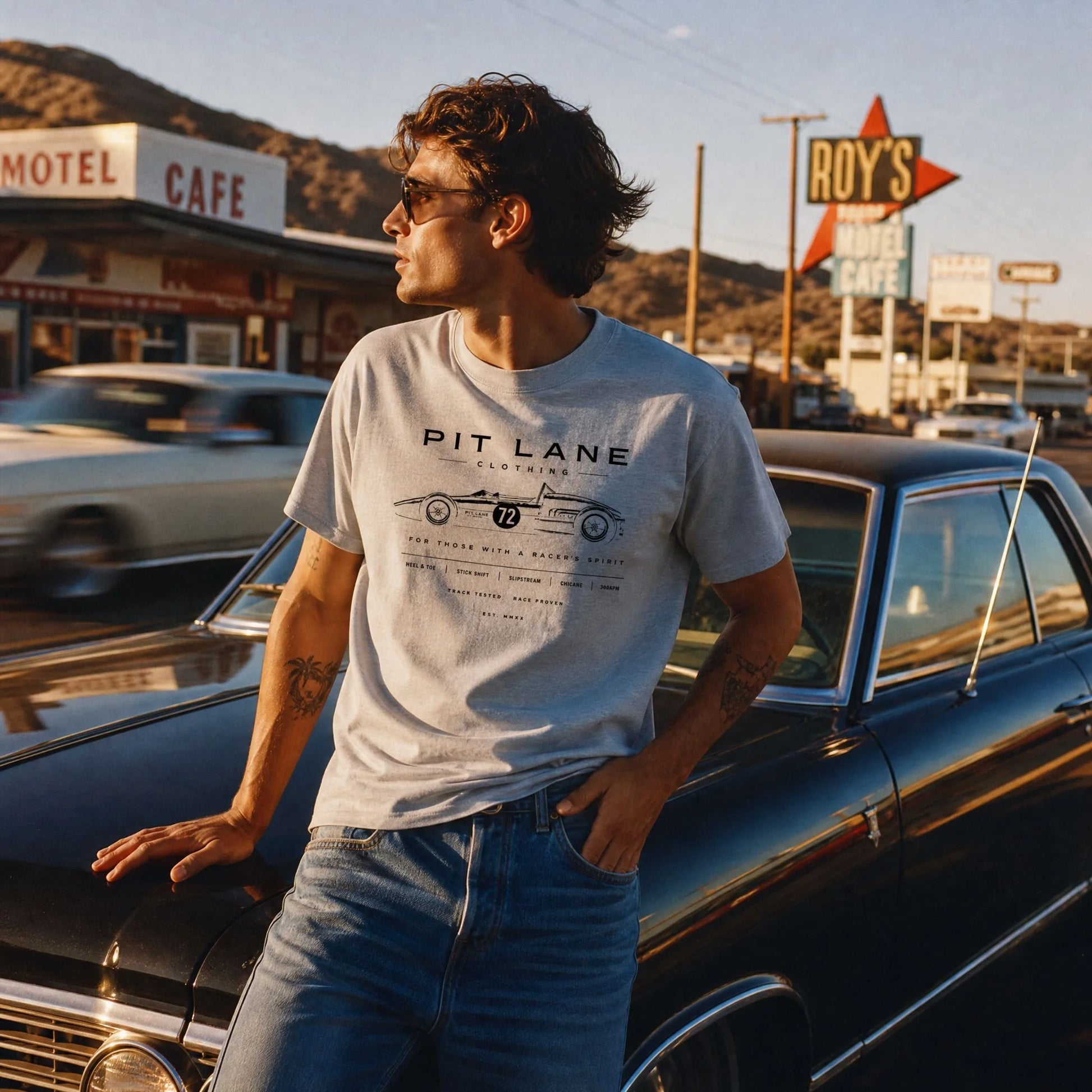 Pit Lane Clothing: Pure Cotton T-Shirt - Original - grey