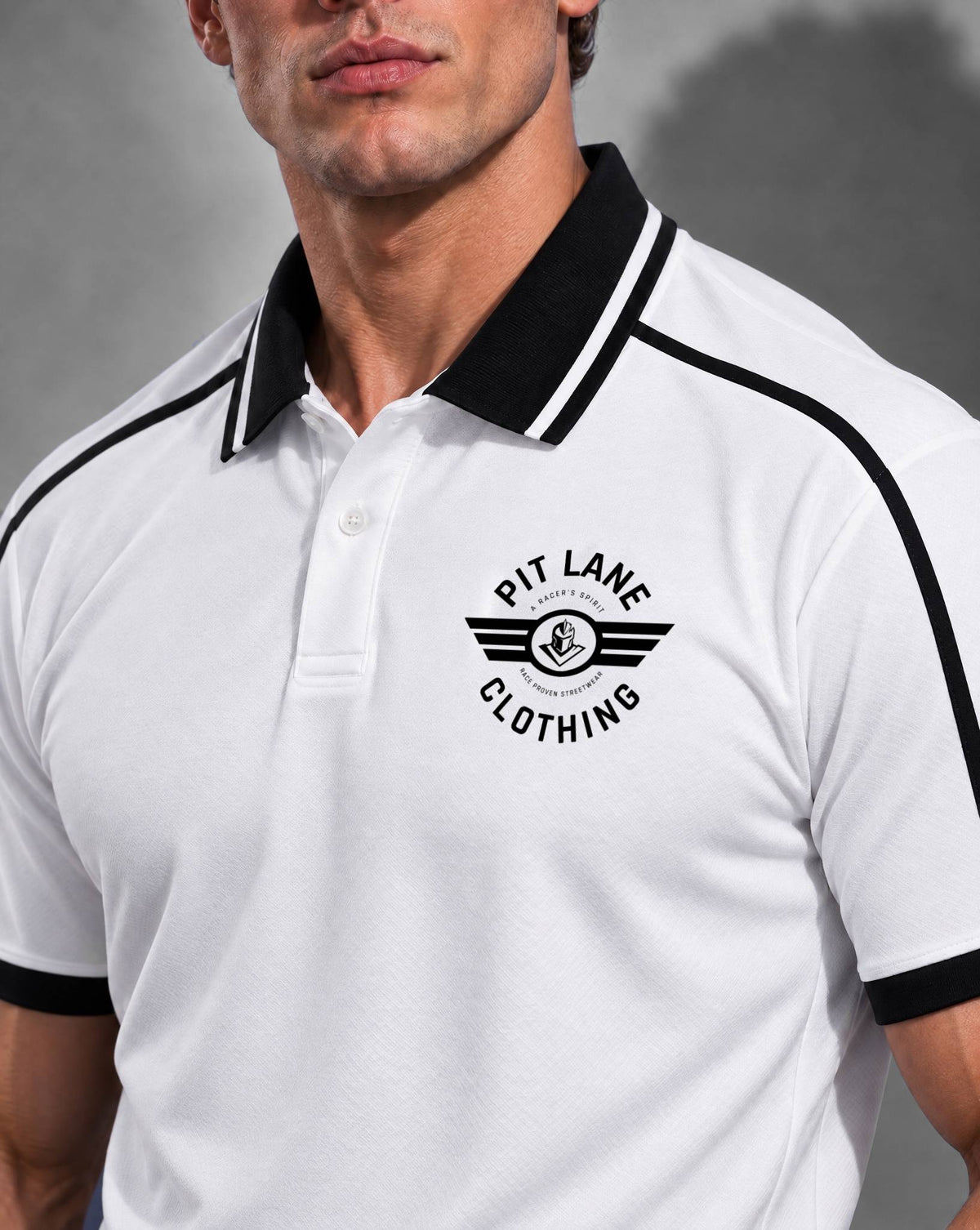 Contrast Piping Polo Shirt - White