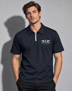 Premium Performance Quarter Zip Polo Shirt - Navy