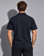 Premium Performance Quarter Zip Polo Shirt - Navy