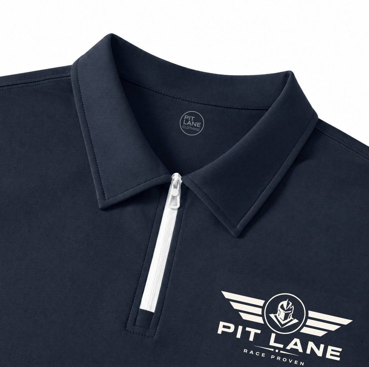 Premium Performance Quarter Zip Polo Shirt - Navy