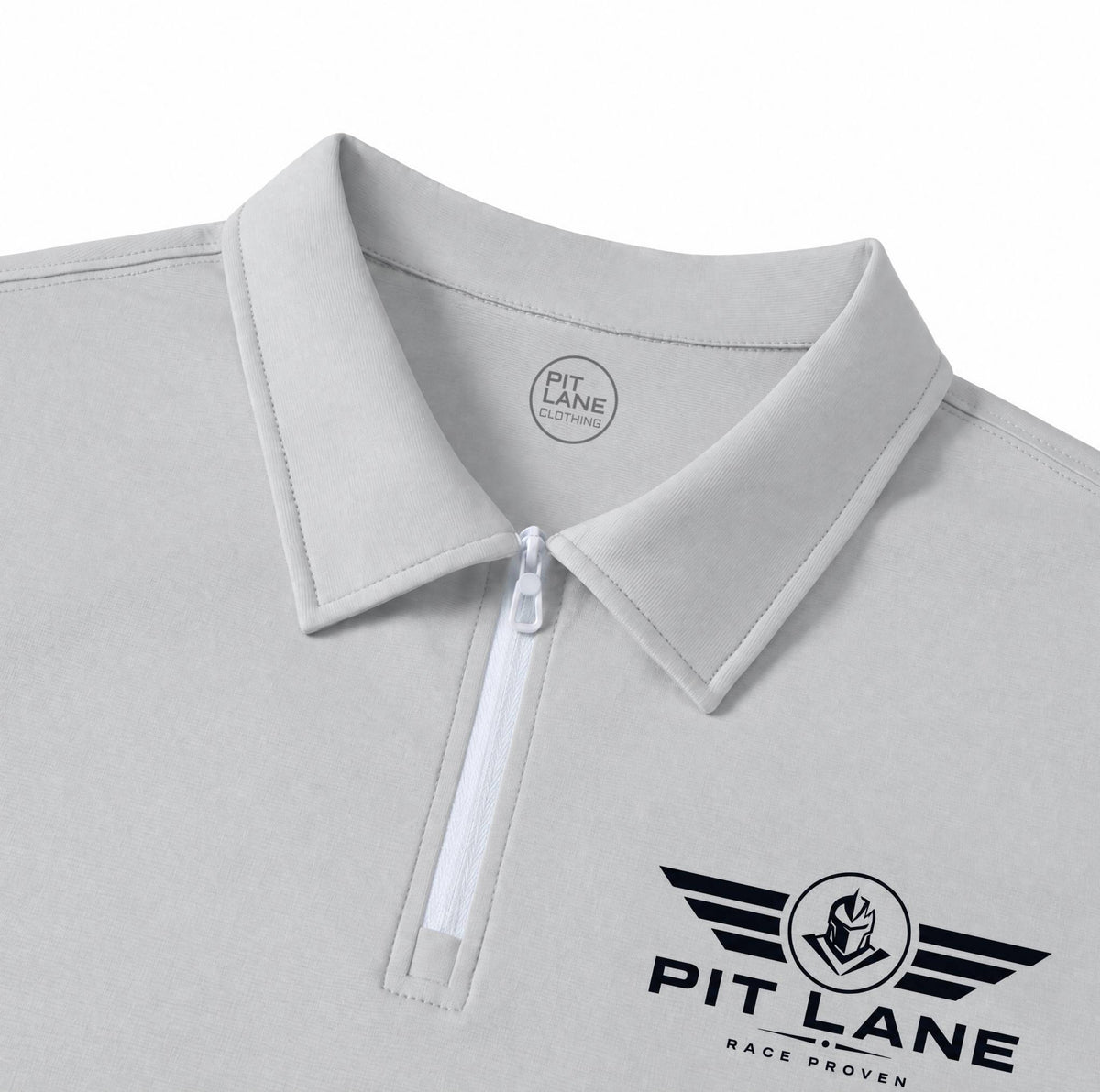 Premium Performance Quarter Zip Polo Shirt - Titanium