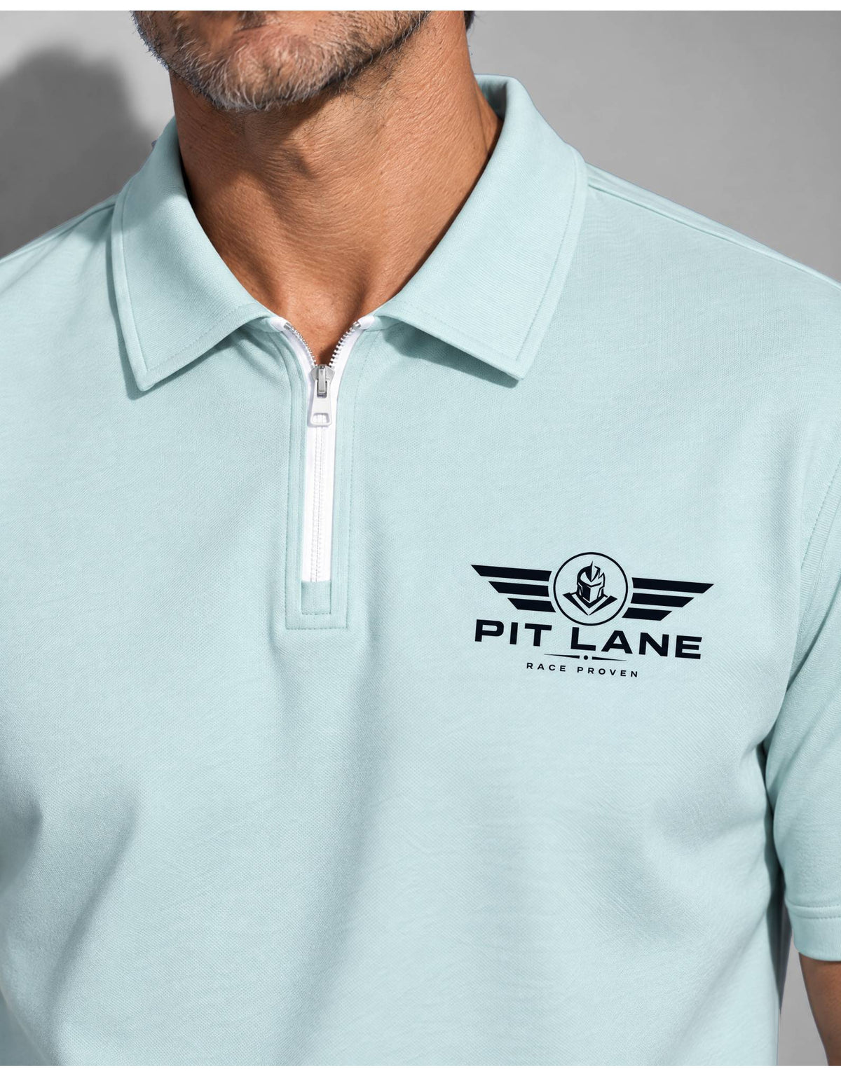 Premium Performance Quarter Zip Polo Shirt - Mint