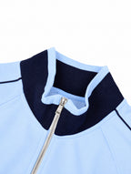 Raglan Sleeve Zip Track Jacket - Sky Blue