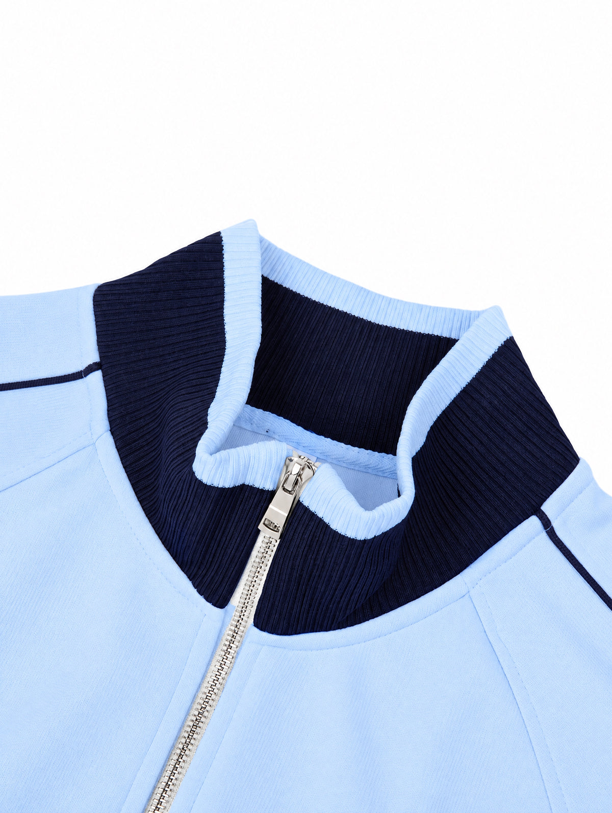 Raglan Sleeve Zip Track Jacket - Sky Blue