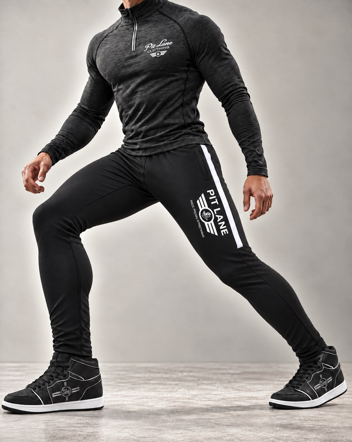 Side Stripe Running pants - Black