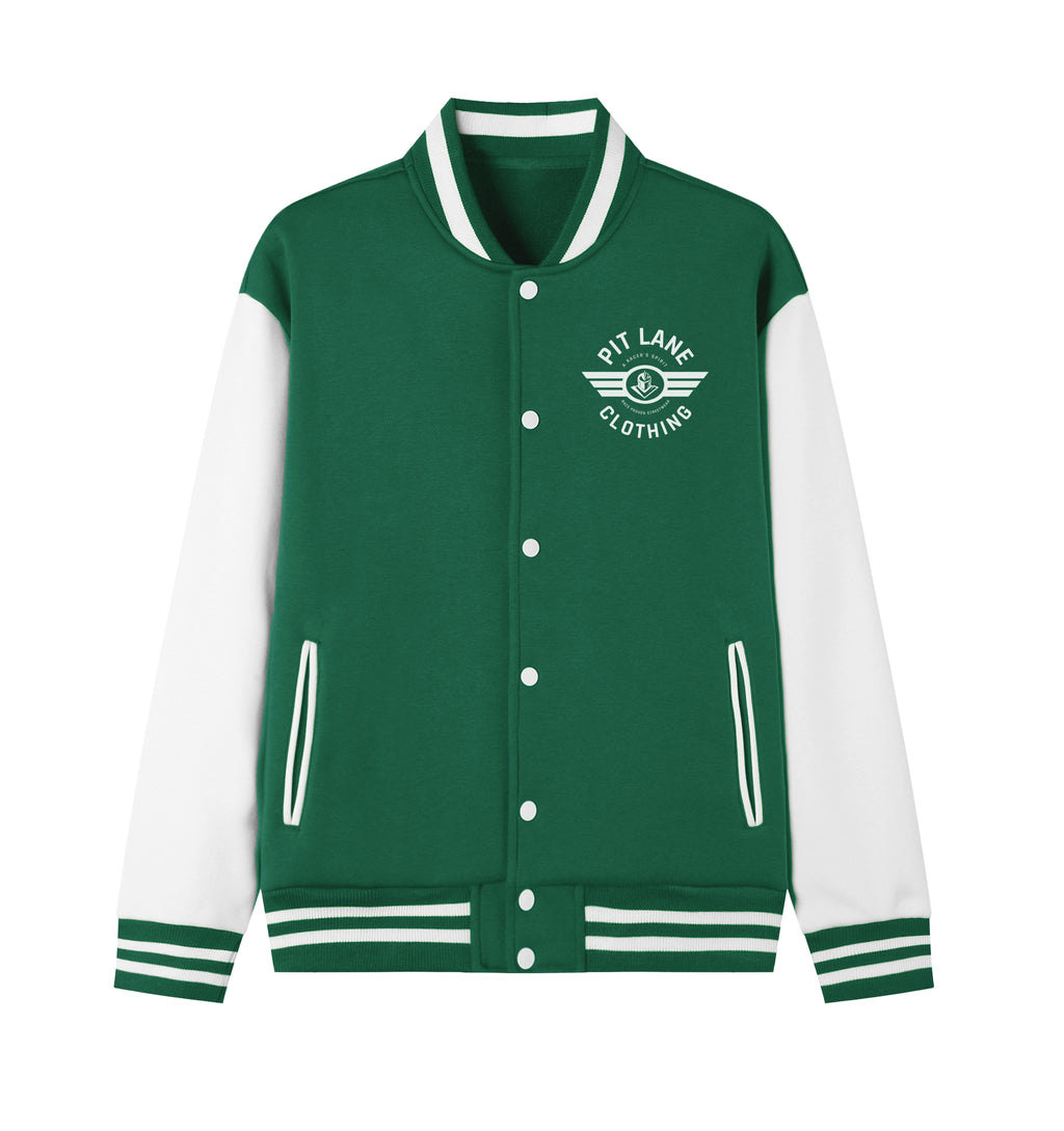 Pit Lane Clothing Fleeced Varsity Jacket - British Racing Green