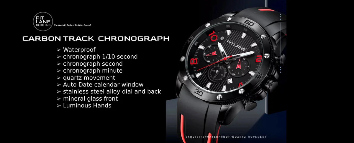 Pit Lane Clothing:  'Victory' Chronograph watch