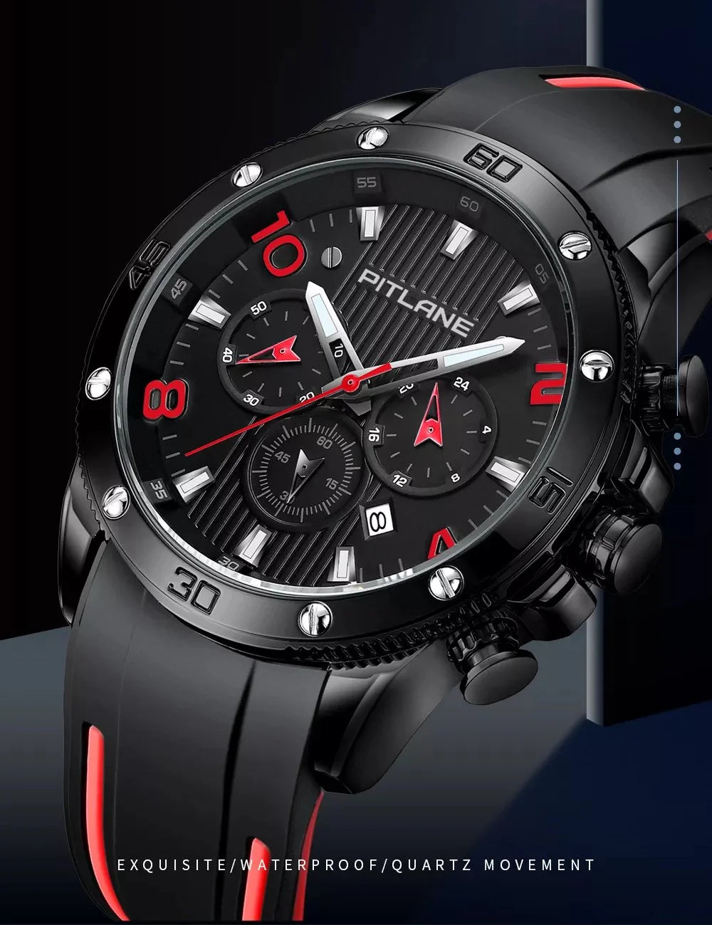 Pit Lane Clothing:  'Victory' stainless steel Chronograph watch