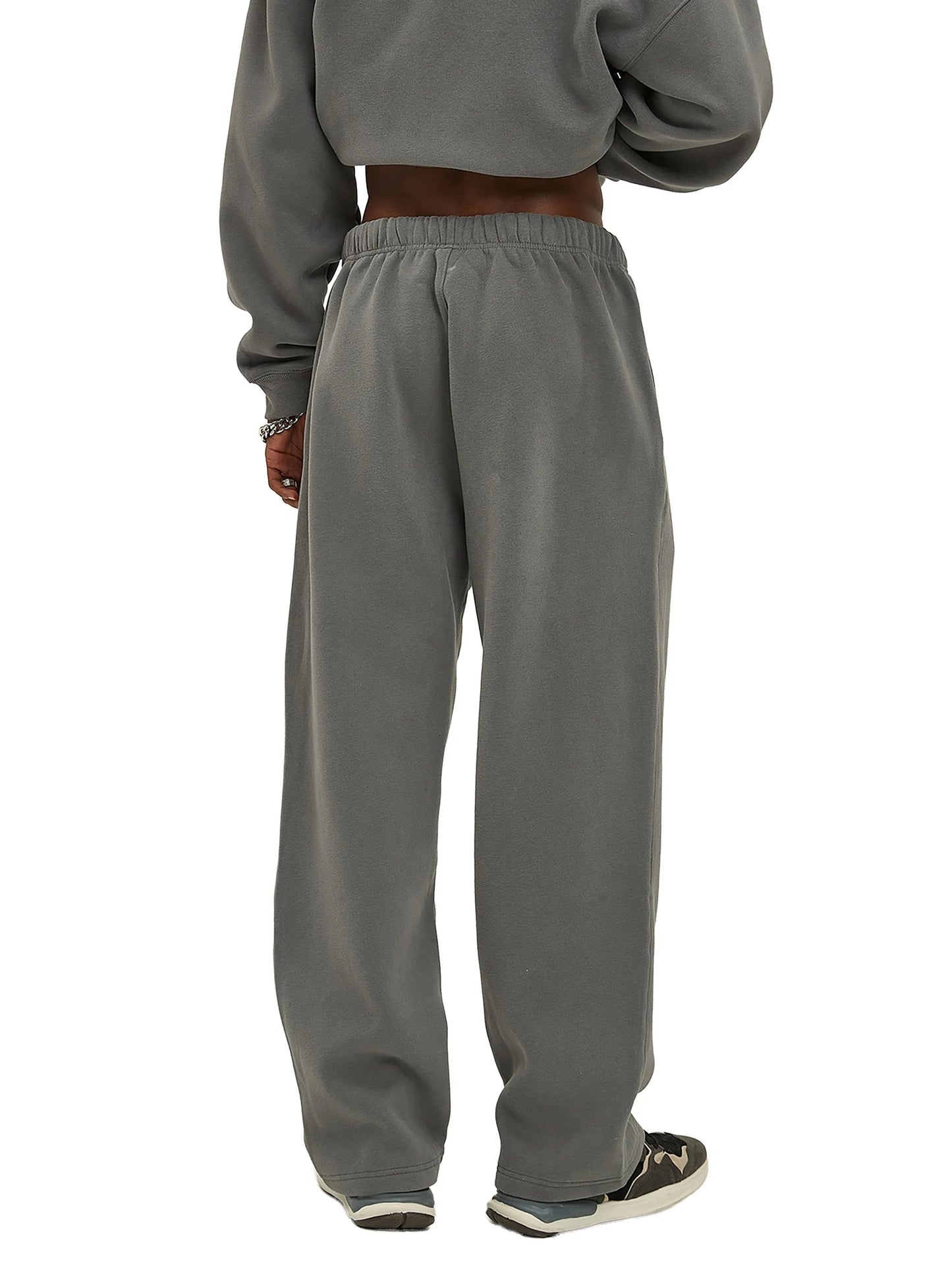 Pit Lane Clothing: Streetwear Unisex Fleece Straight Leg Pants - Titanium