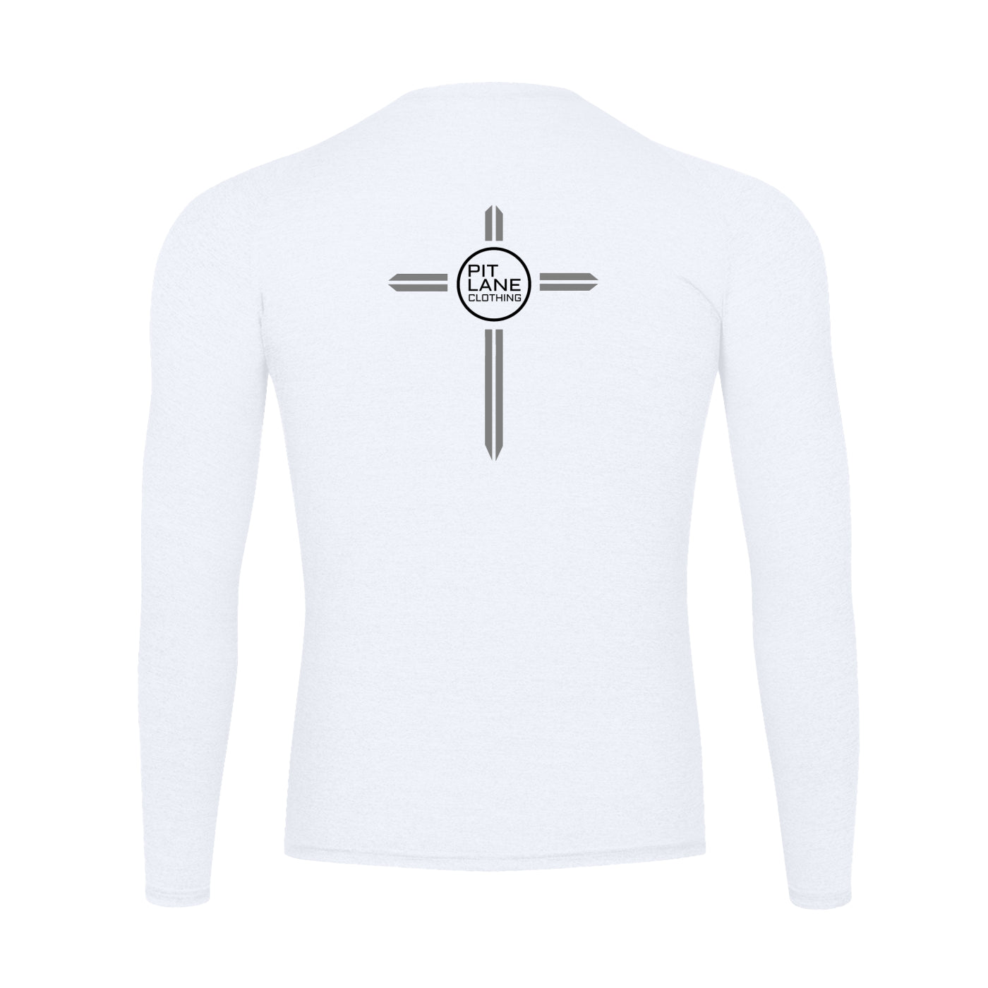 Pit Lane Clothing: Long Sleeve High Performance Compression T-shirt - White