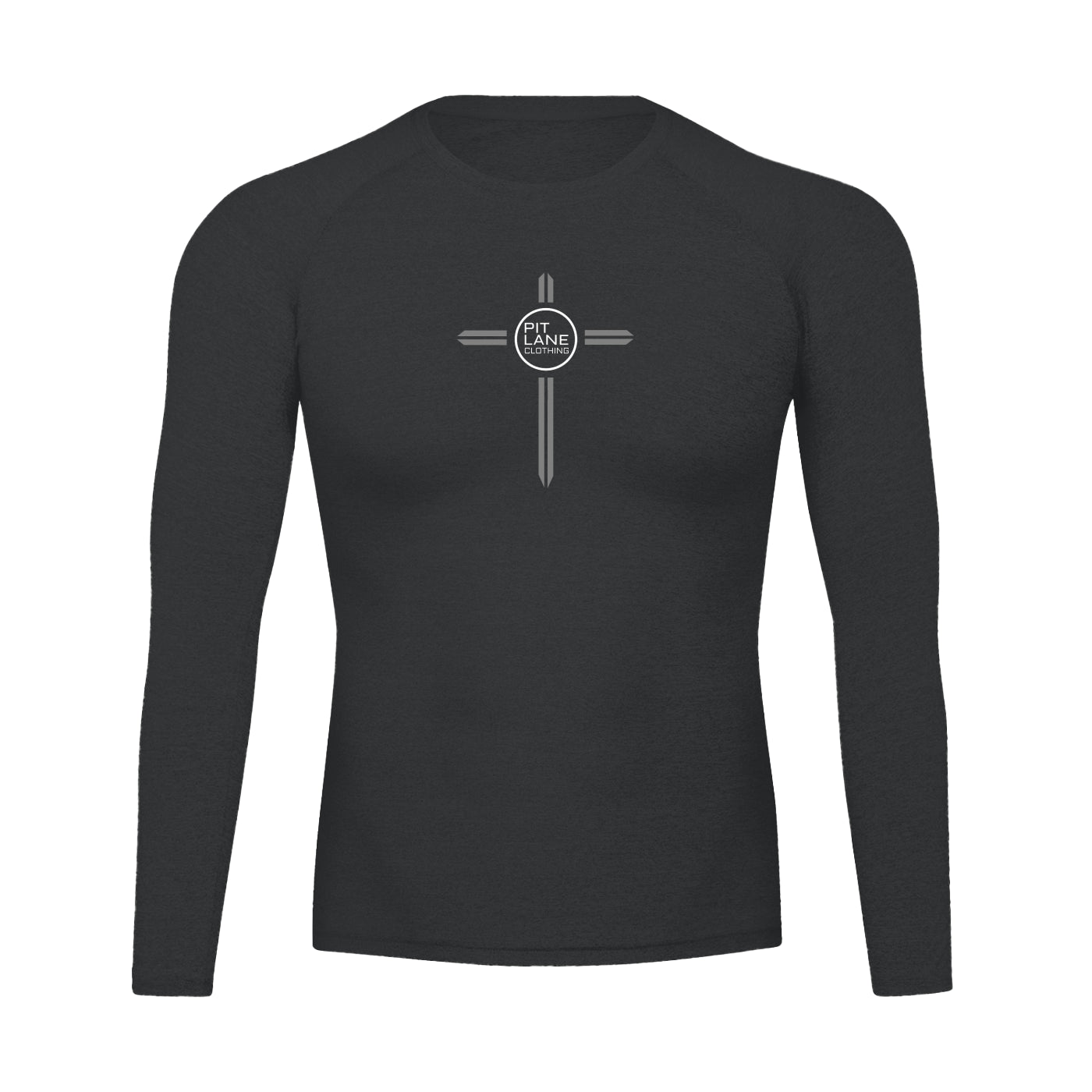 Pit Lane Clothing: Long Sleeve High Performance Compression T-shirt - carbon