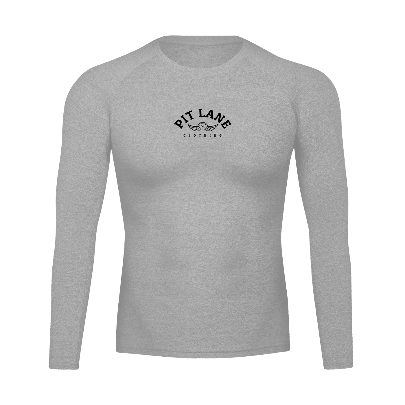 Pit Lane Clothing: Long Sleeve High Performance Compression T-shirt - Titanium