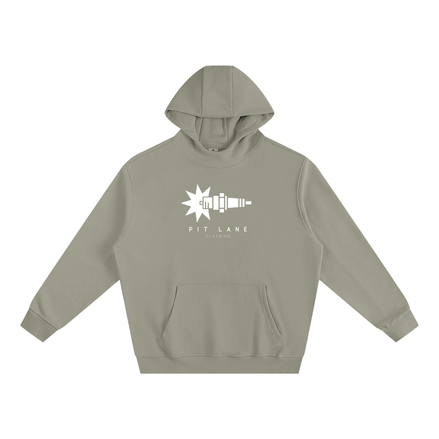 Pit Lane Clothing: Heavyweight Fleeced High Neck Hoodie - Sparkplug