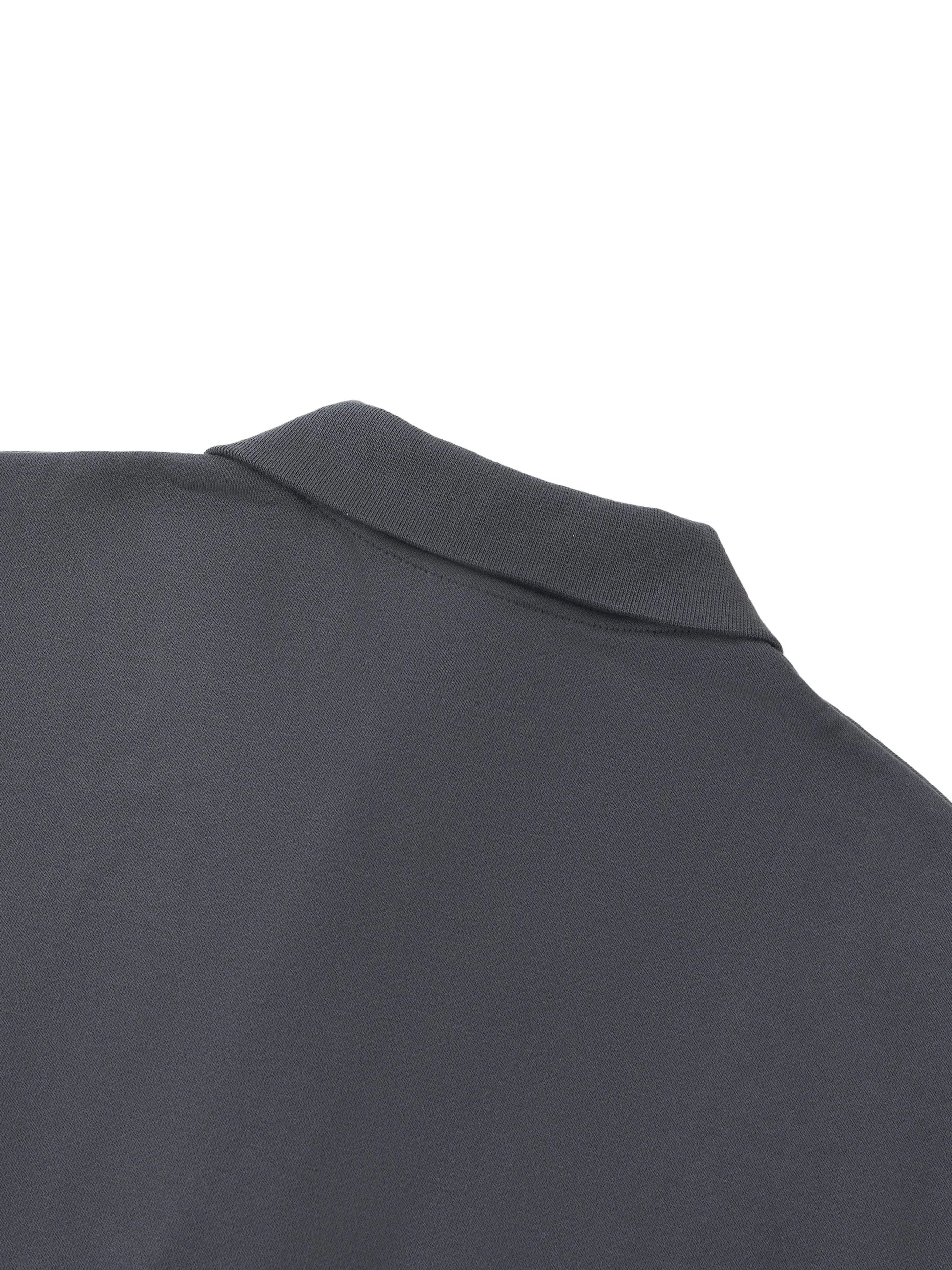 Pit Lane Clothing Heavyweight Fleece Street Polo Sweatshirt - Titanium Grey