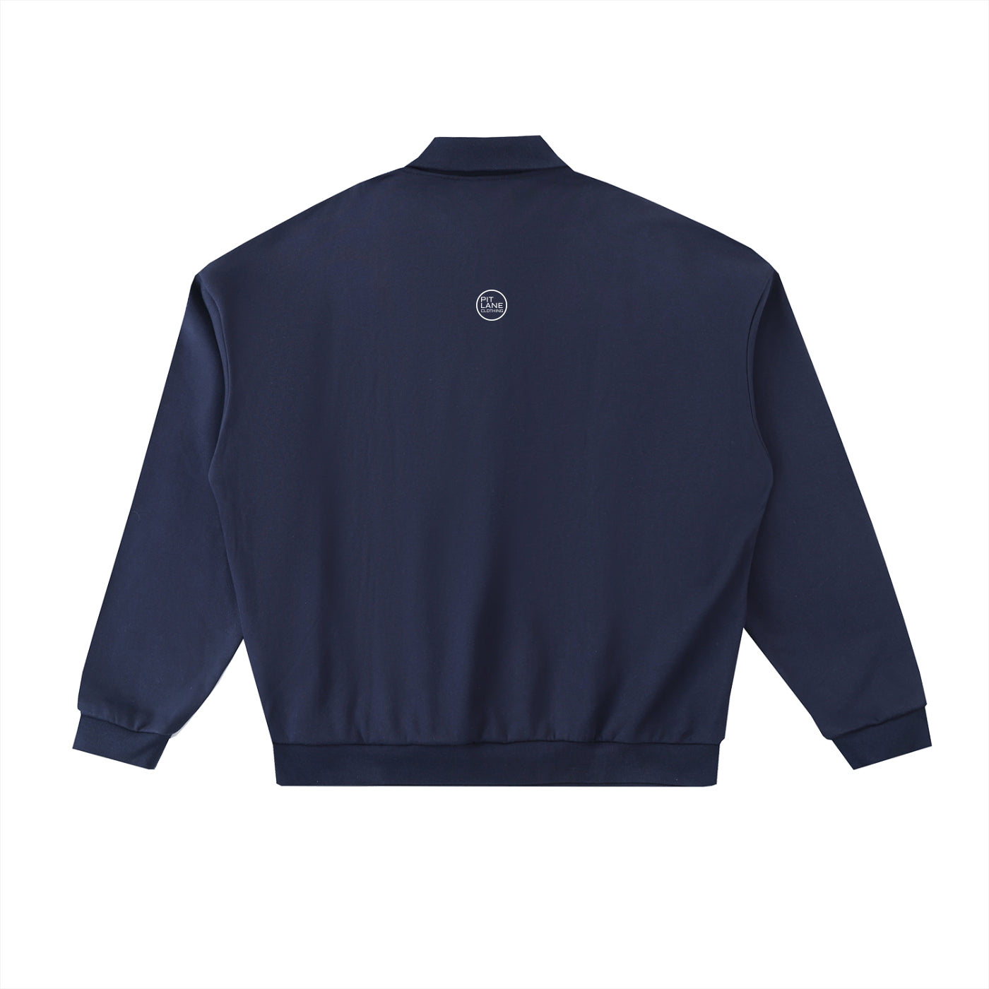 Pit Lane Clothing Heavyweight Fleece Street Polo Sweatshirt - Navy