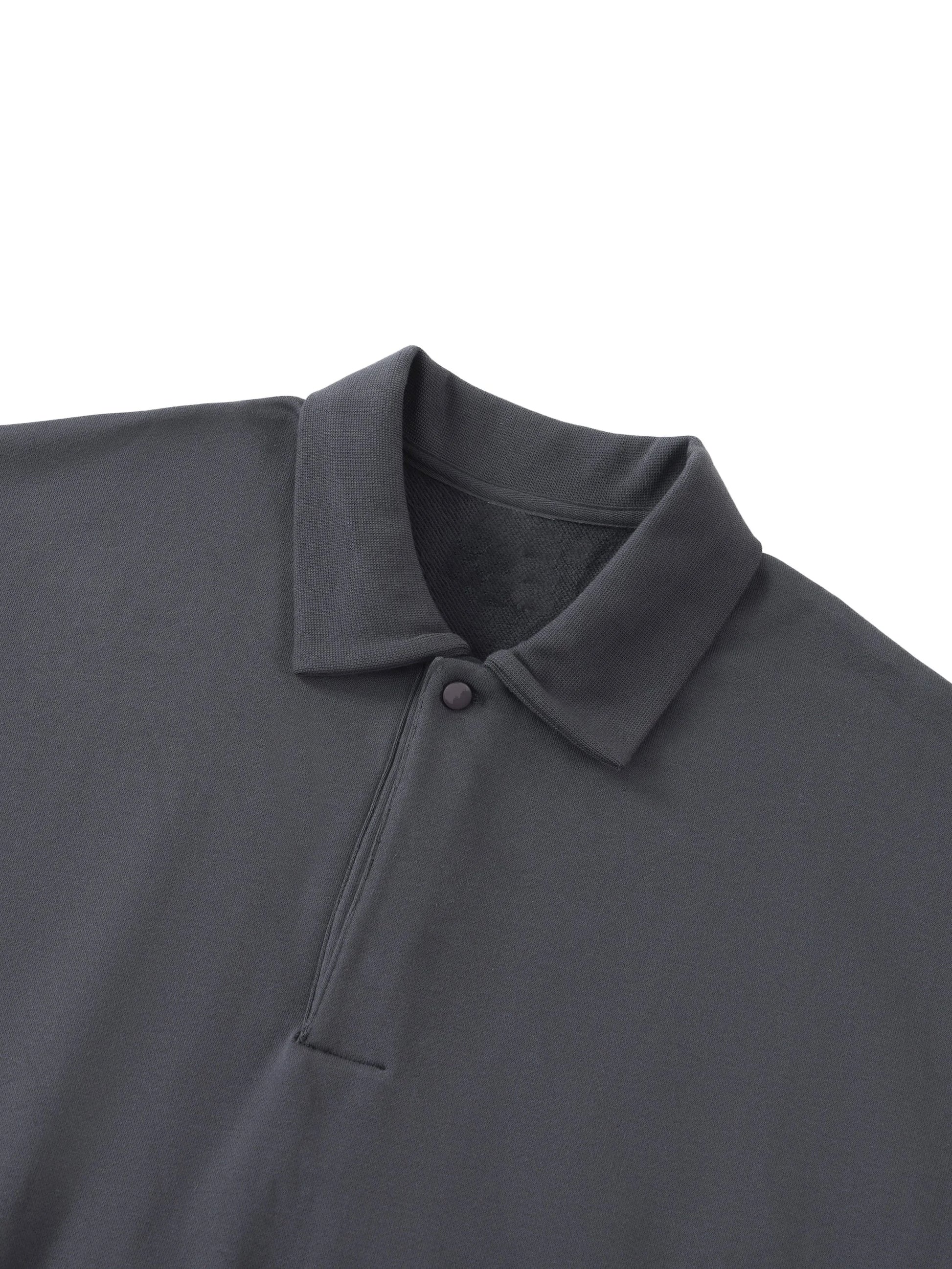 Pit Lane Clothing Heavyweight Fleece Street Polo Sweatshirt - Titanium Grey