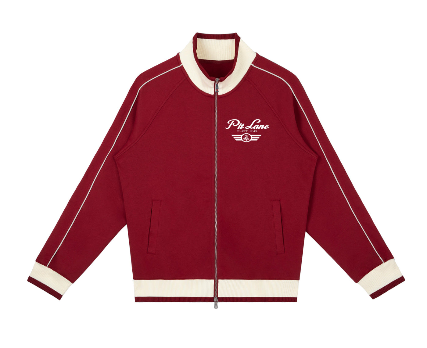 Pit Lane Clothing: Raglan Sleeve Zip Track Jacket - Monza Red