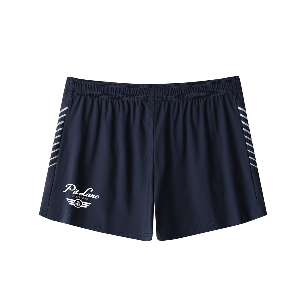 Pit Lane Clothing: Side-Stripe Performance Shorts - Navy