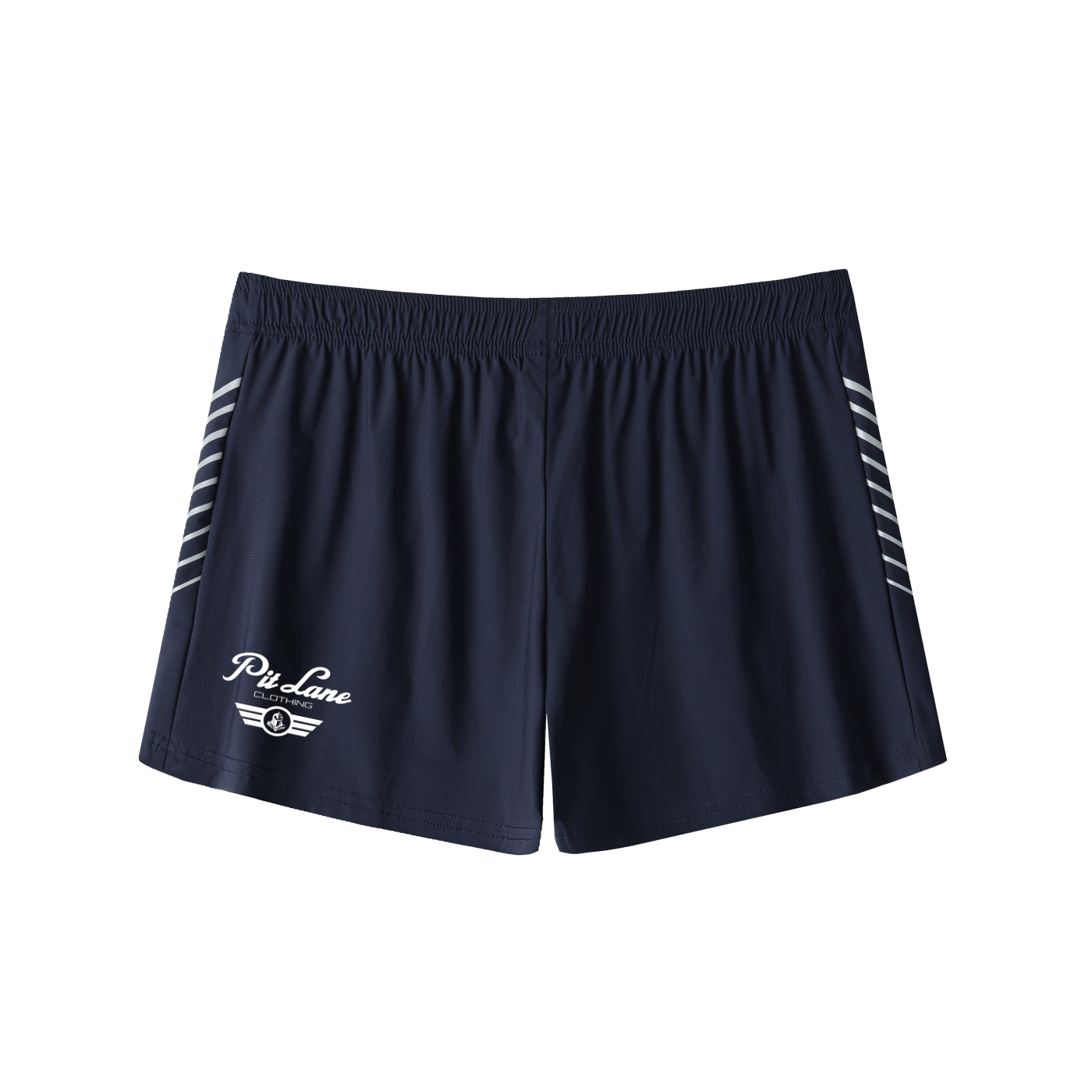 Pit Lane Clothing: Side-Stripe Performance Shorts - Navy