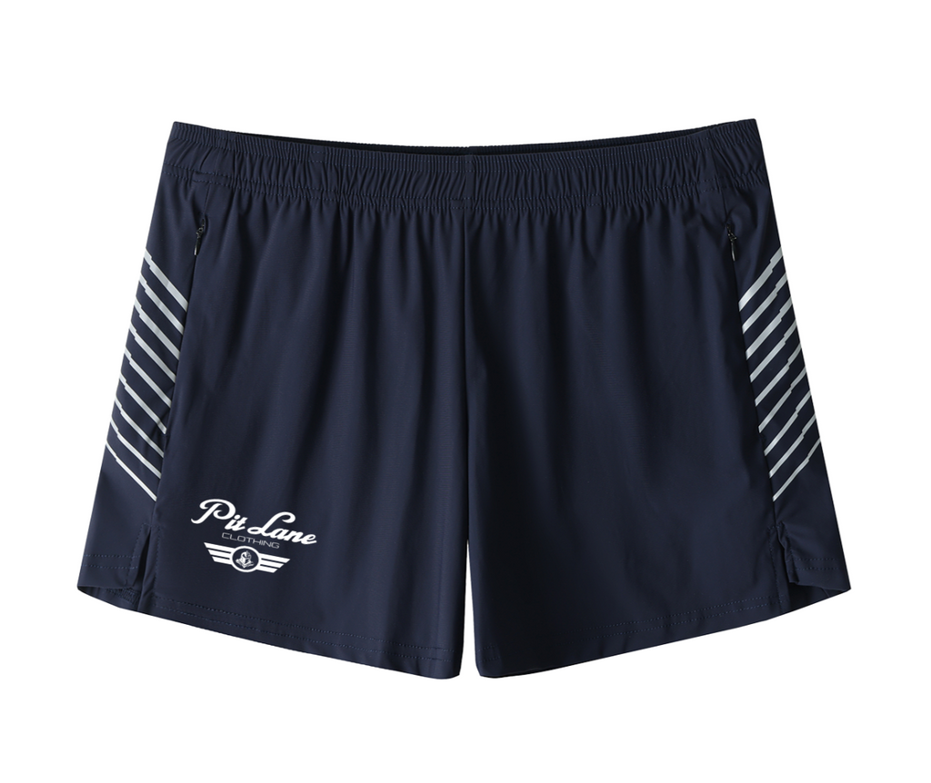 Pit Lane Clothing: Side-Stripe Performance Shorts - Navy
