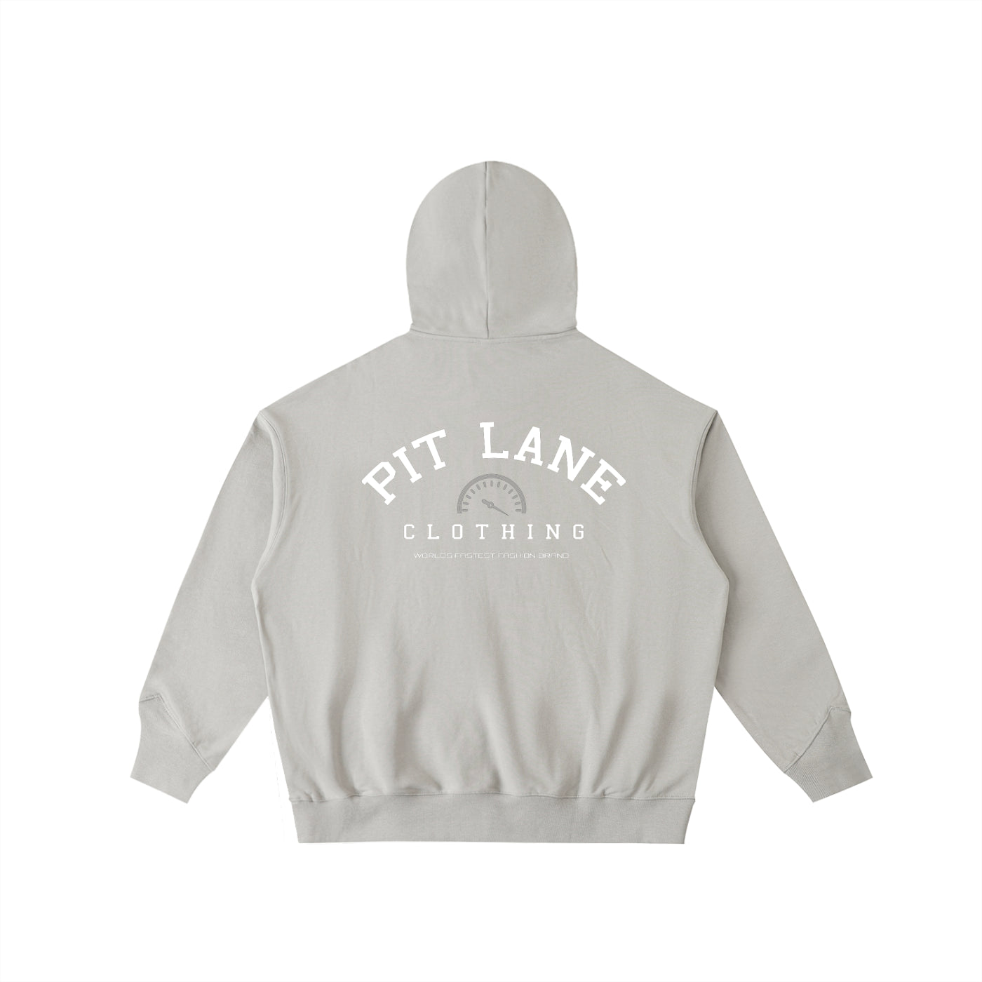 Pit Lane Clothing: Big Hood Half-Zip Fleece Hoodie - Titanium