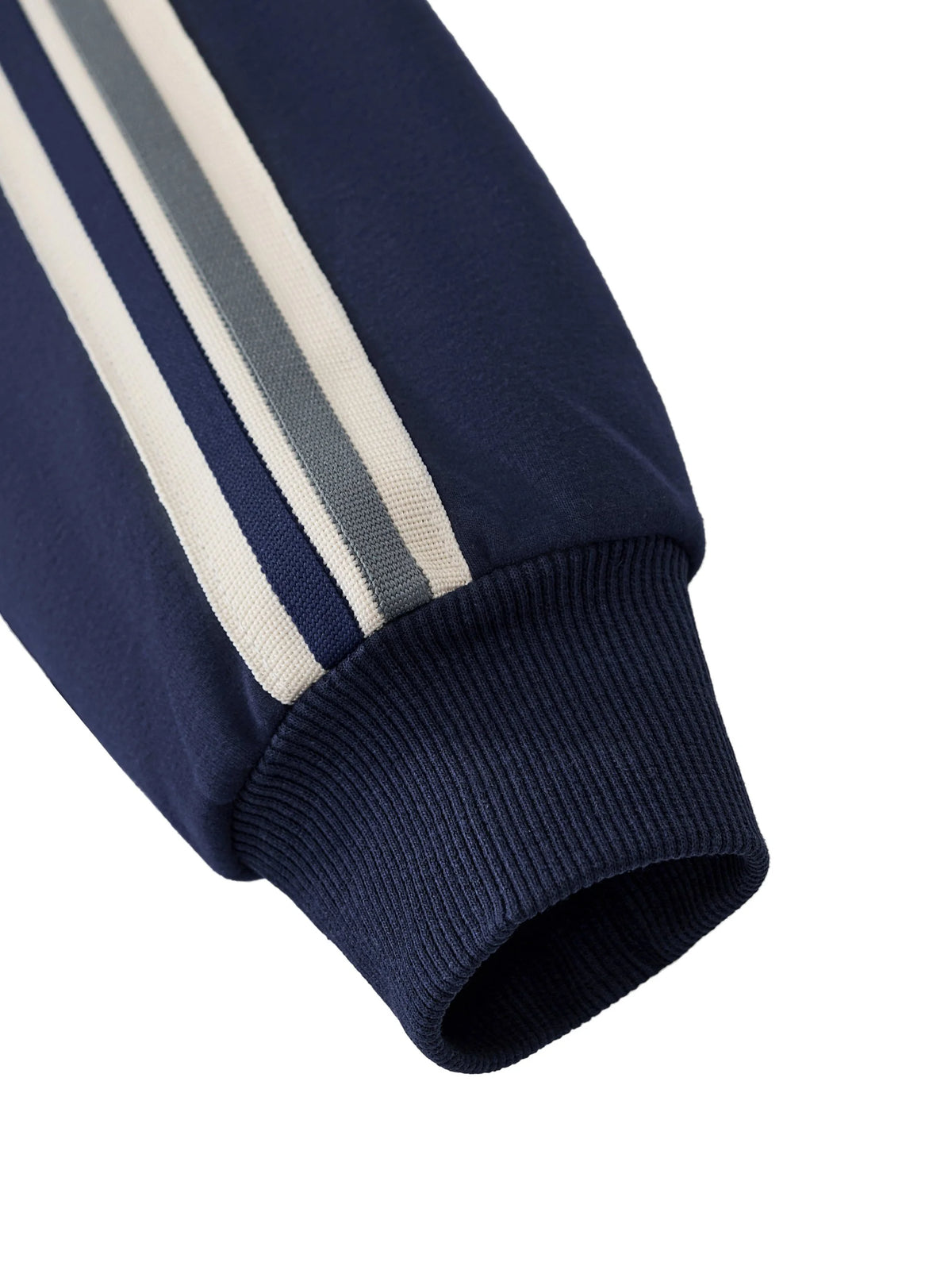 Pit Lane Clothing: Contrast Side-Stripe Stand Collar Jacket - Navy