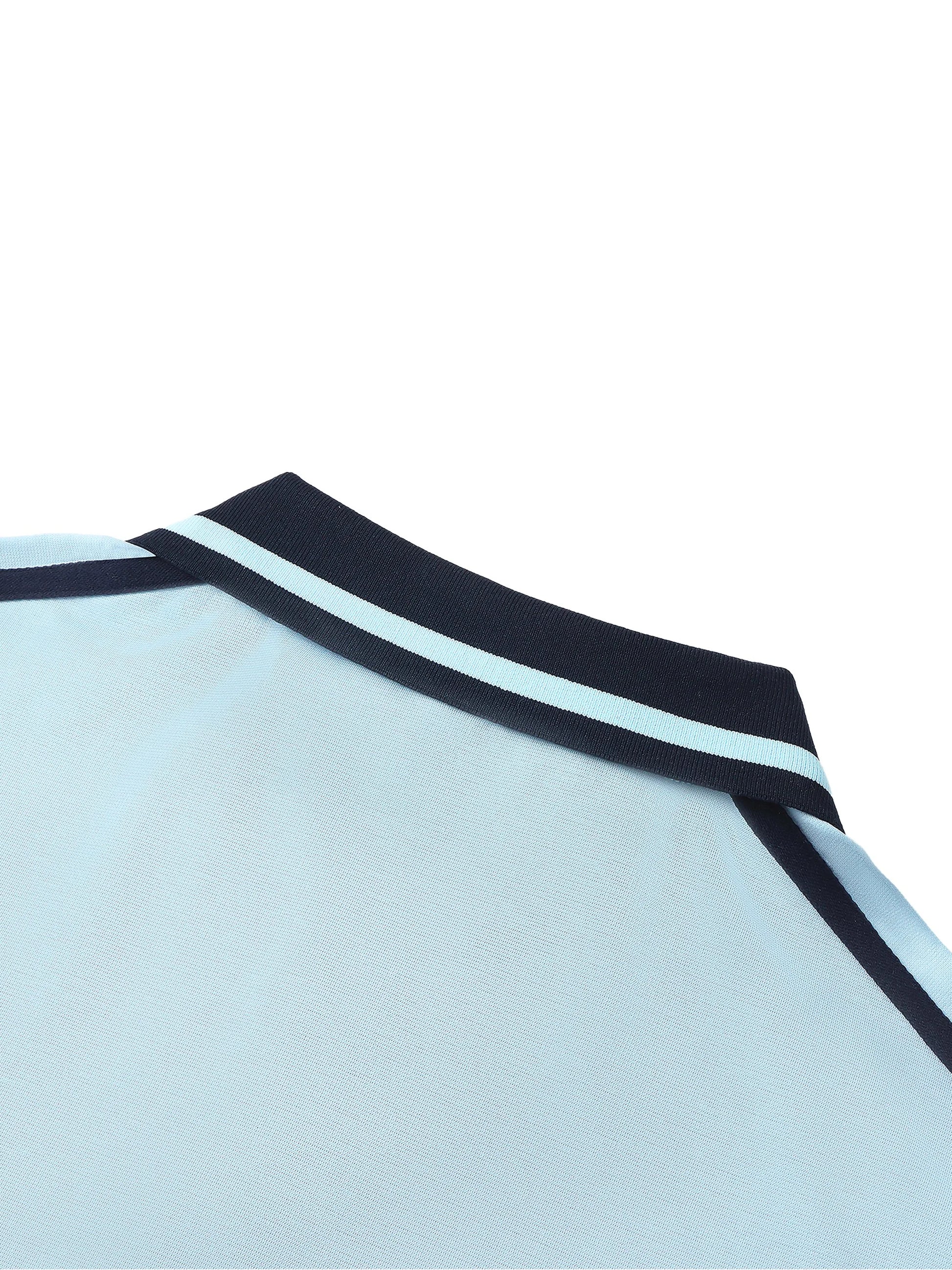 Pit Lane Clothing:  Contrast Piping Polo Shirt - Aqua
